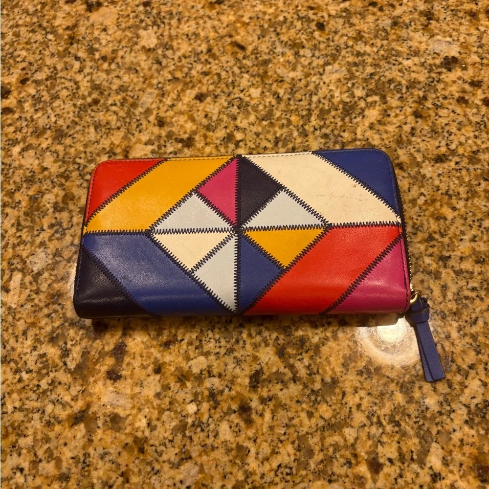 Tory Burch Diamond Stitch Zip Continental Wallet Patchwork